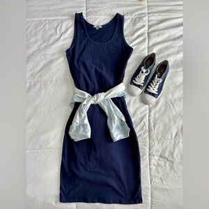 Navy Blue Midi Dress